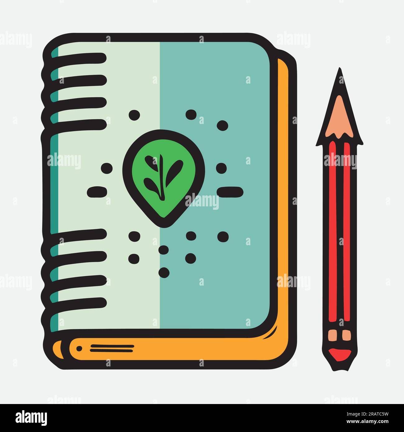 Icona del blocco appunti della lezione. Illustrazione piatta dell'icona vettoriale del notebook a matita della lezione. Illustrazione Vettoriale