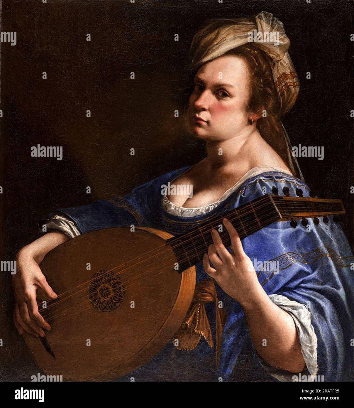 Autoritratto come liuto Player 1617 di Artemisia Gentileschi Foto Stock