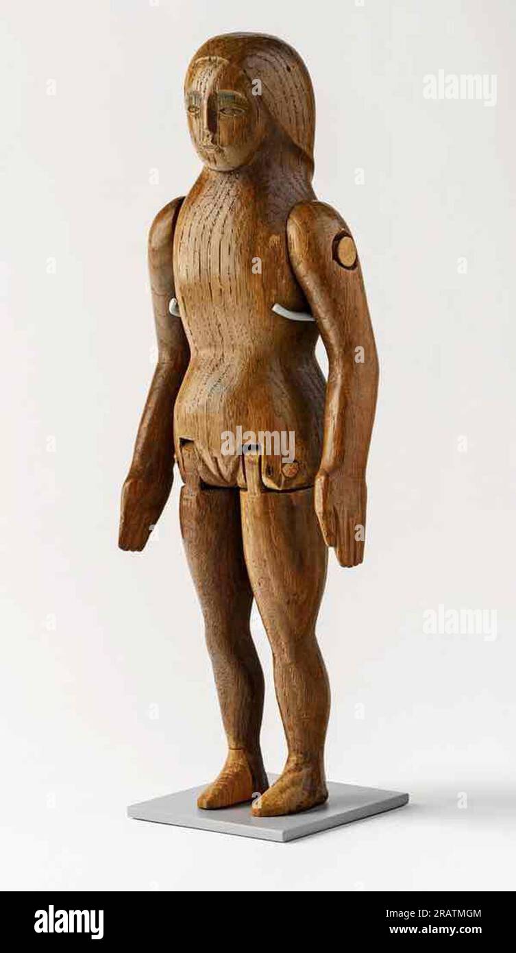 Bambola in legno, scolpita da Eric Gill per sua figlia Petra 1910 da Eric Gill Foto Stock