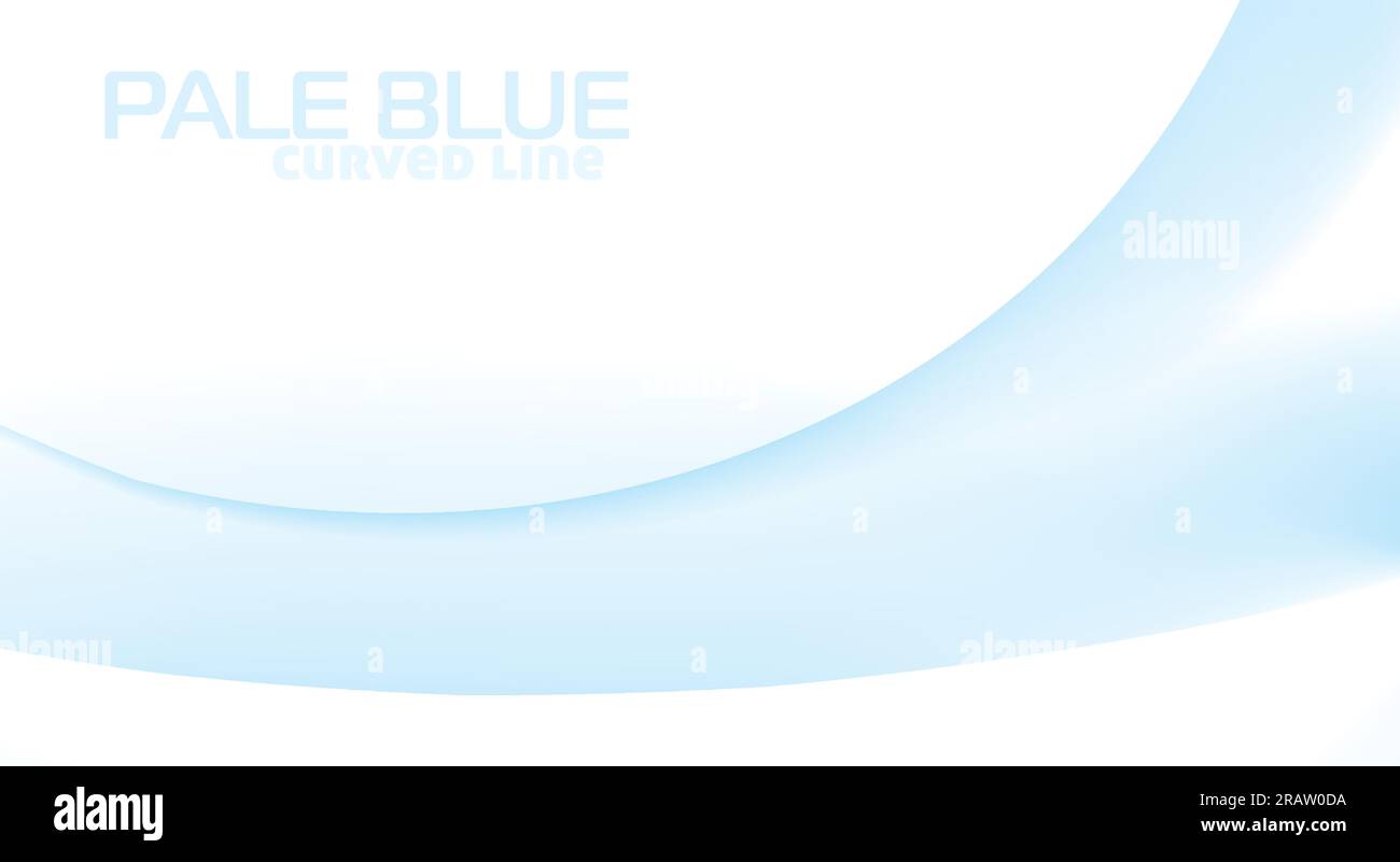 Linea curva astratta azzurra su sfondo bianco. Grafica vettoriale bluastra minimale Illustrazione Vettoriale