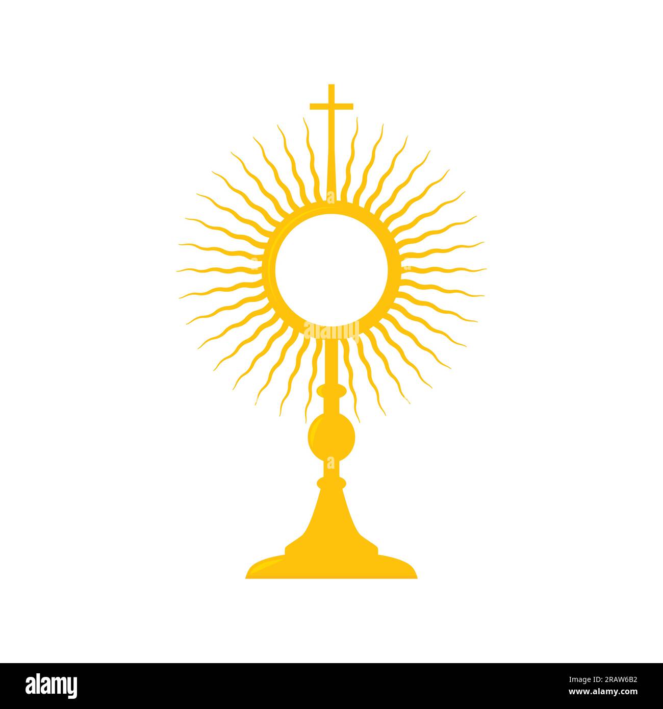 Sacramento dell'Eucaristia, Santa Comunione, Corpus Christi, Monstrance- illustrazione vettoriale Illustrazione Vettoriale