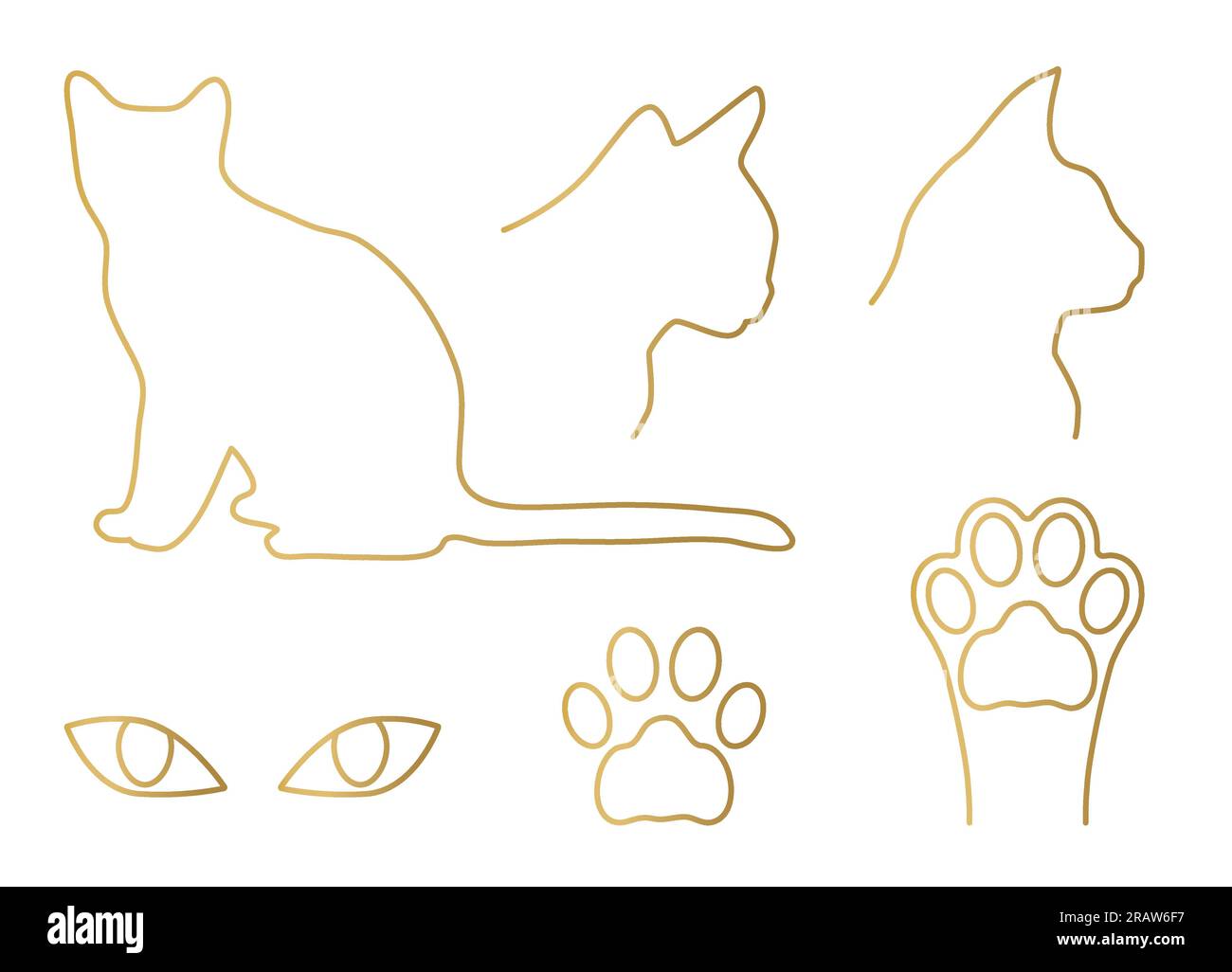 icona elementi di disegno golden cat - illustrazione vettoriale Illustrazione Vettoriale