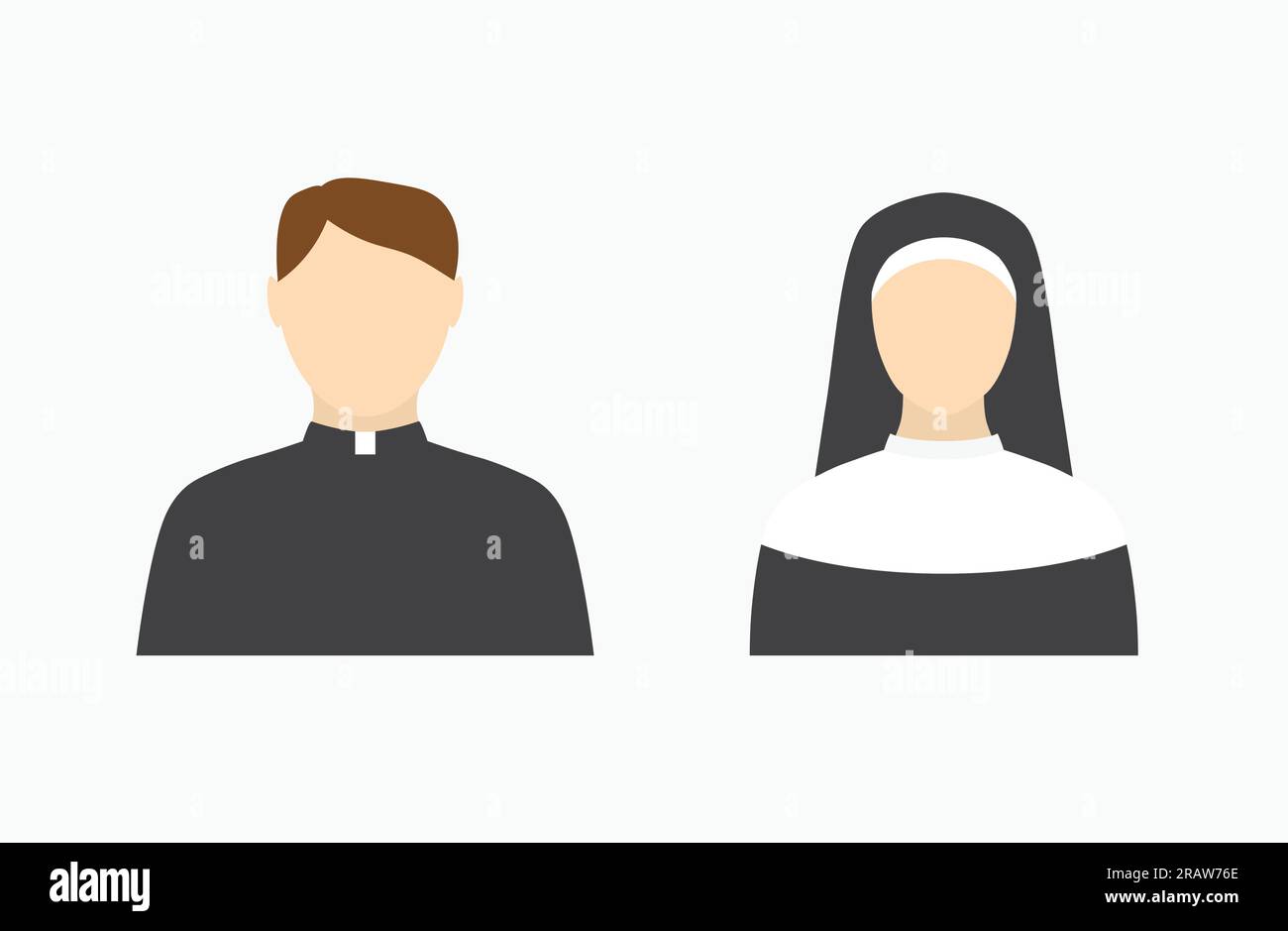 sacerdote cattolico e monaca icona - illustrazione vettoriale Illustrazione Vettoriale