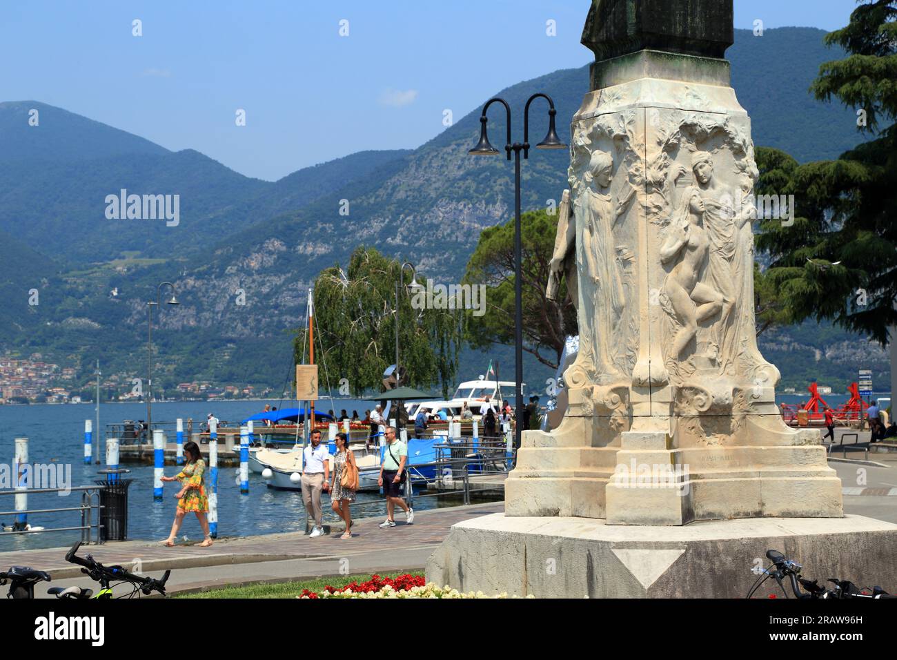 Lago d'Iseo, città d'Iseo. Lago d'Iseo, Iseosee, Italia Foto Stock