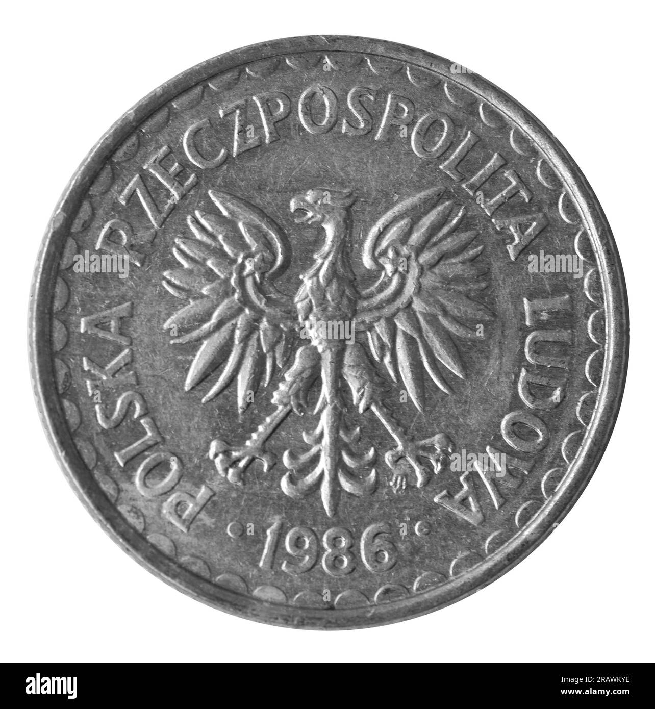 Vista dall'alto della Coin Polish Foto Stock