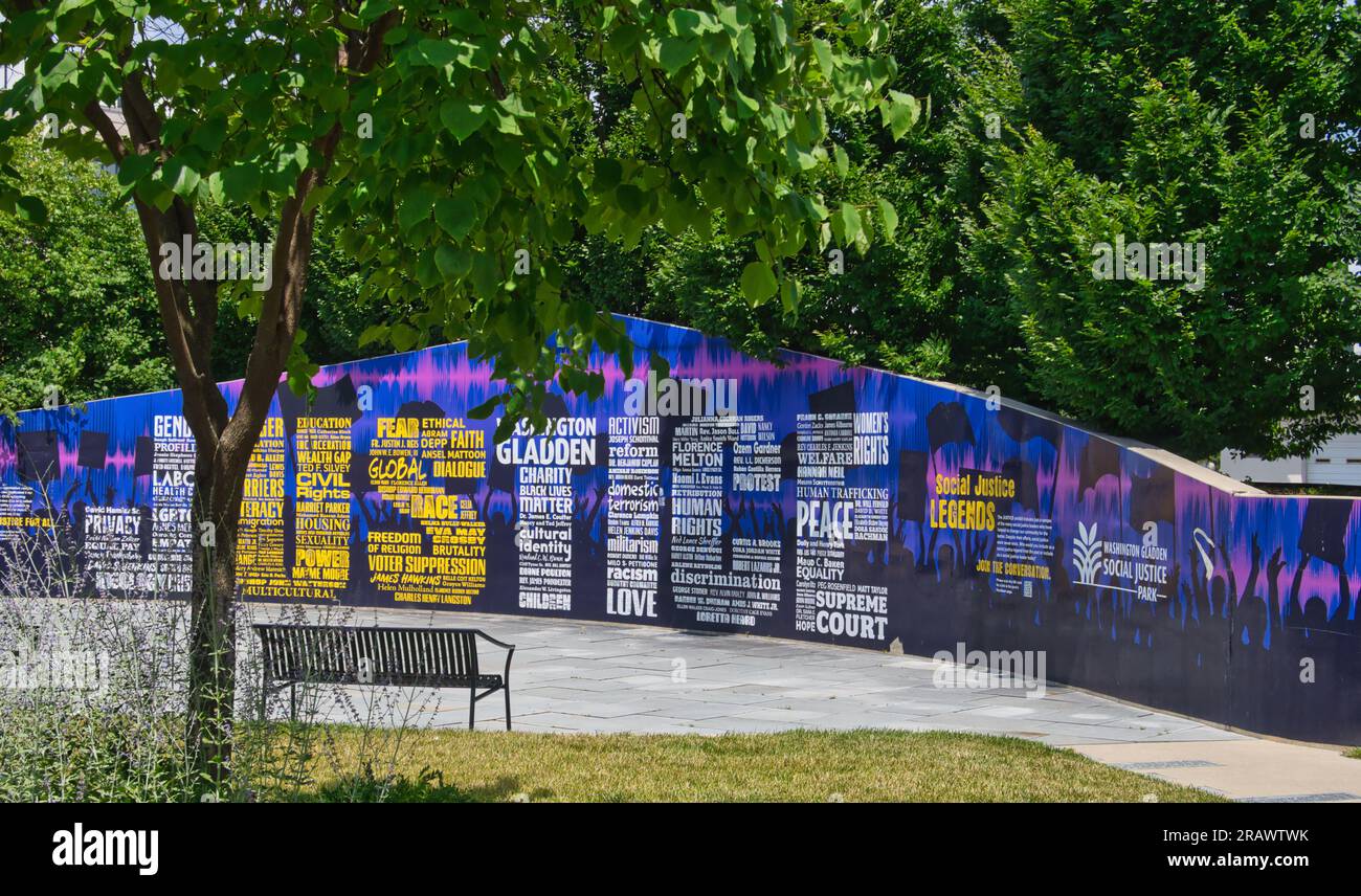 Il primo parco della nazione dedicato al tema della giustizia sociale, vicino al centro di Columbus Ohio USA 2023 Foto Stock