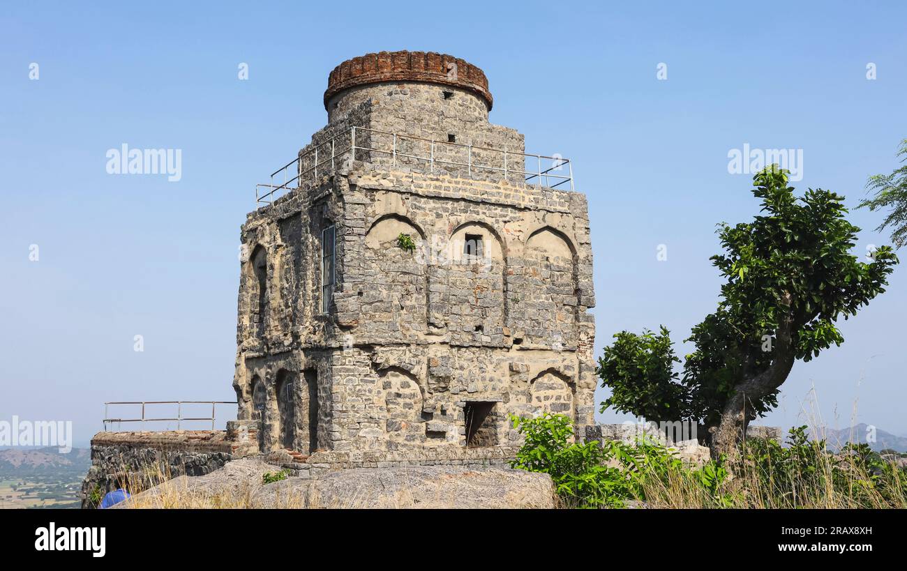 Vista della Fortezza superiore del forte di Gingee, Villupuram, Tamilnadu, India. Foto Stock