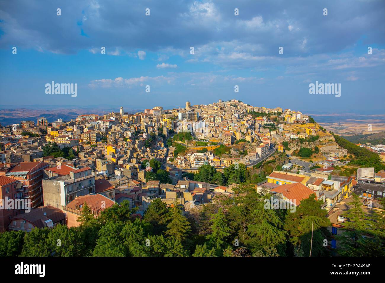 Vista su Enna, Sicilia, Italia Foto Stock