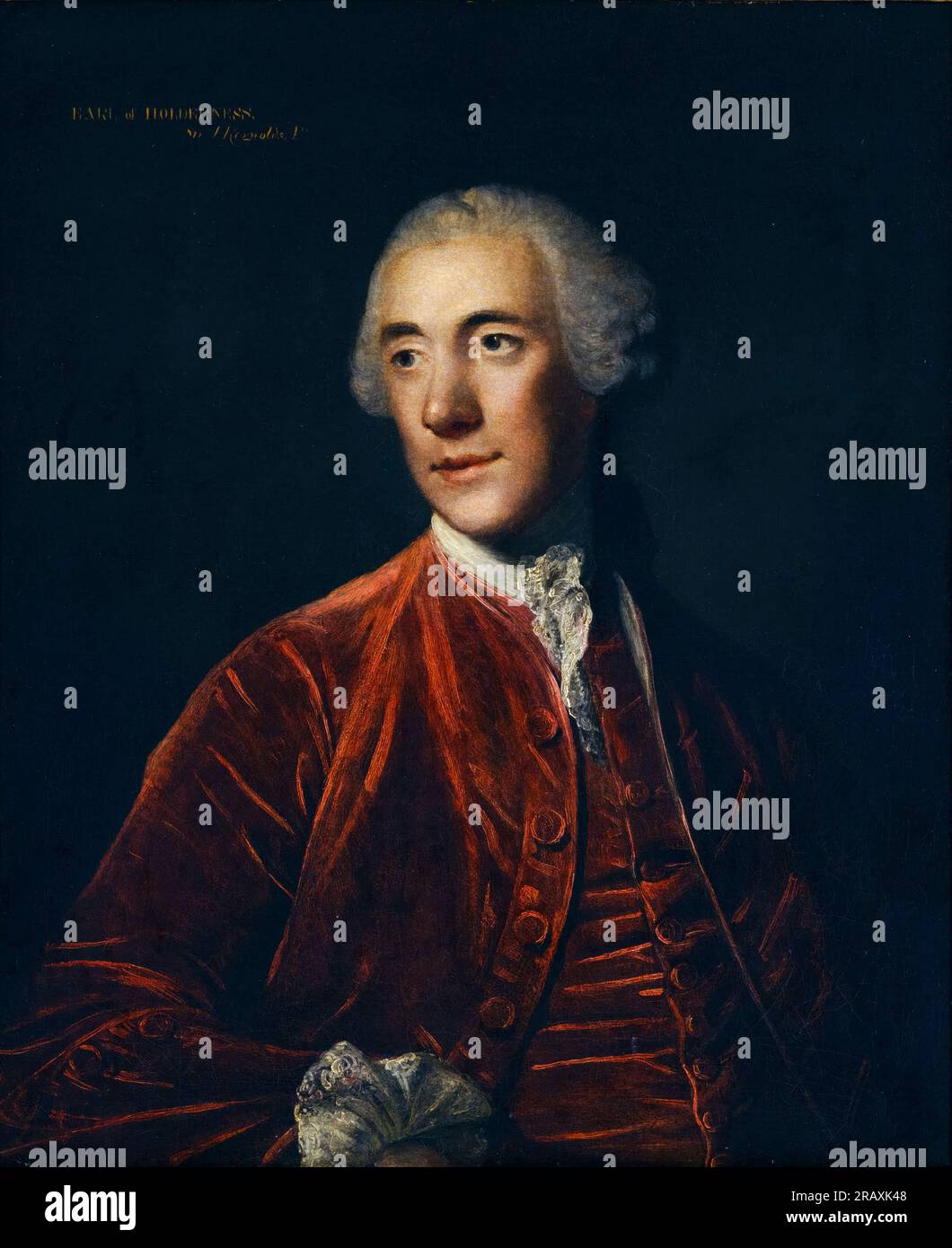 Robert Darcy, IV conte di Holderness (1717-1778), British Diplomat e politico, ritratto dipinto ad olio su tela di Sir Joshua Reynolds, 1775 Foto Stock