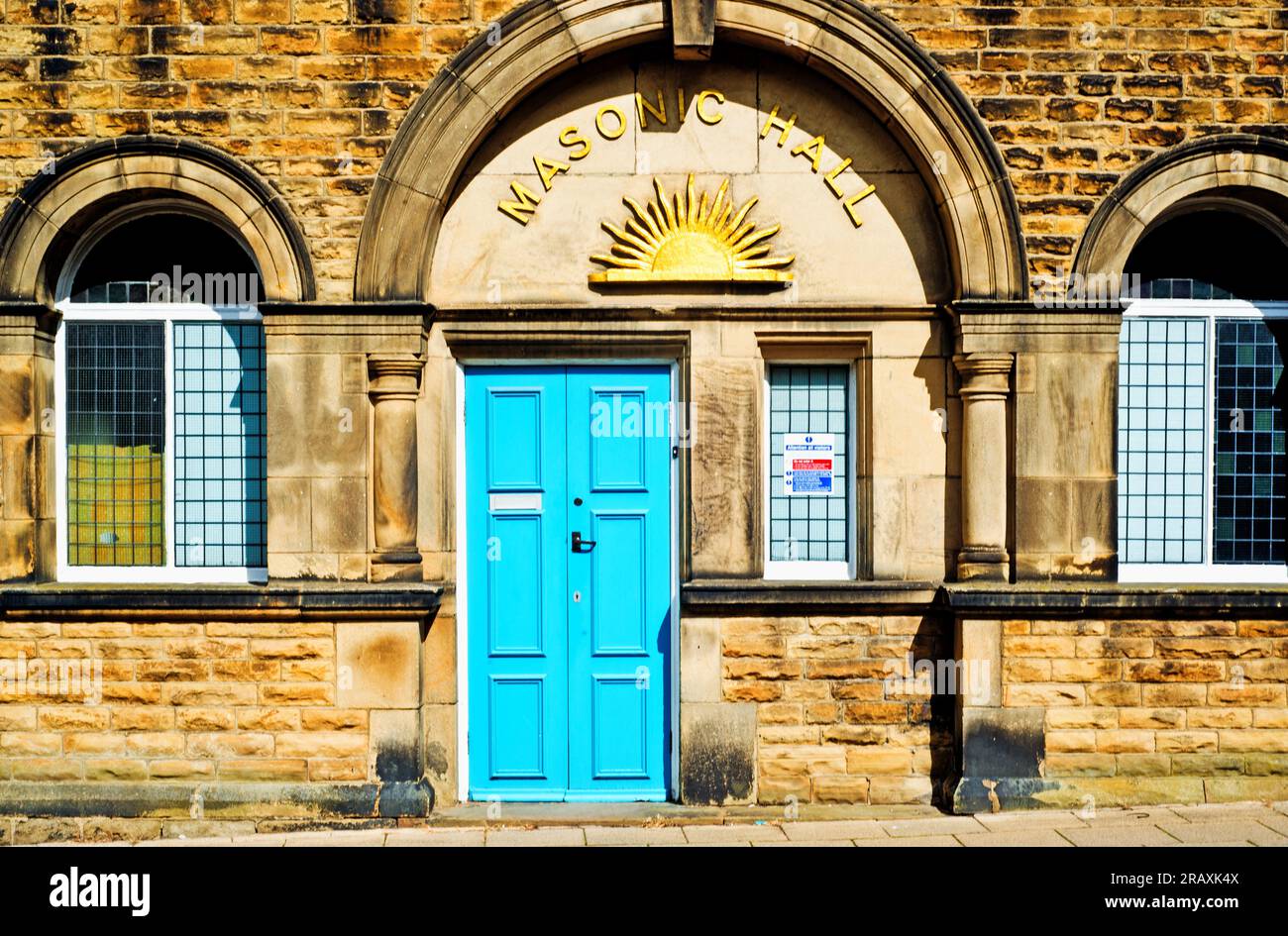 Masonic Hall, Cumliffe Road, Iklkley, North Yorkshire, Inghilterra Foto Stock