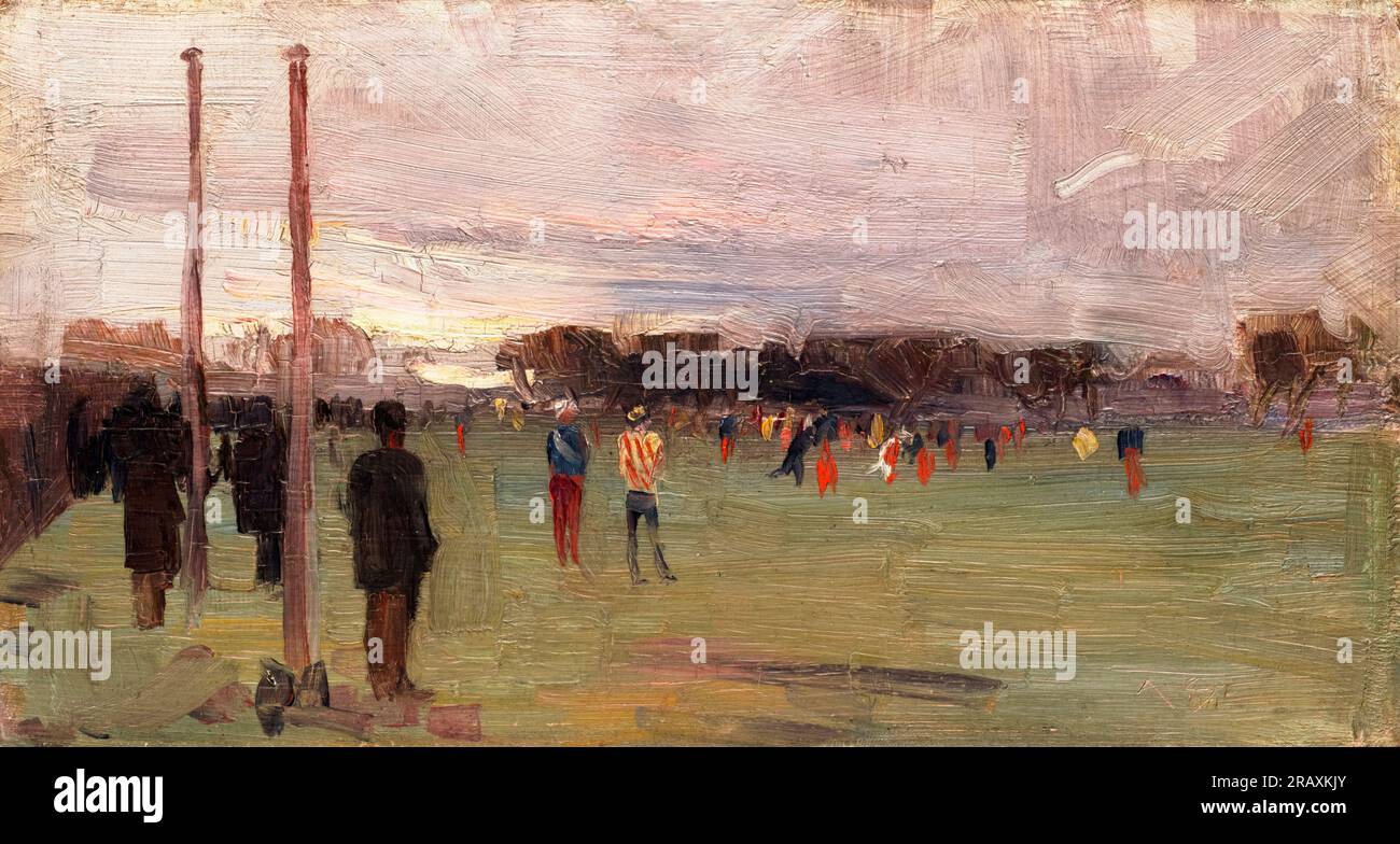 Arthur Streeton, The National Game, dipinto ad olio su cartone, 1889 Foto Stock