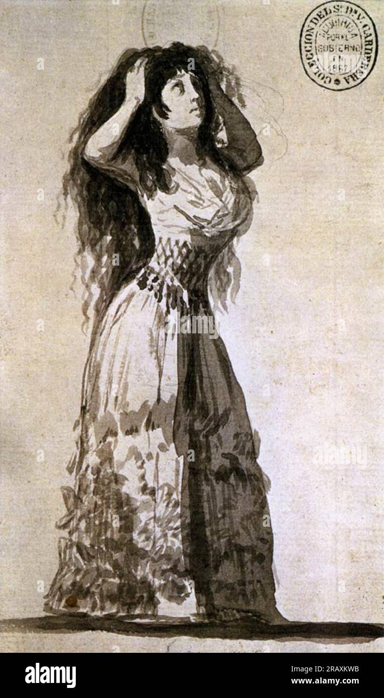 La duchessa d'Alba arrangiando i suoi capelli 1796 di Francisco Goya Foto Stock