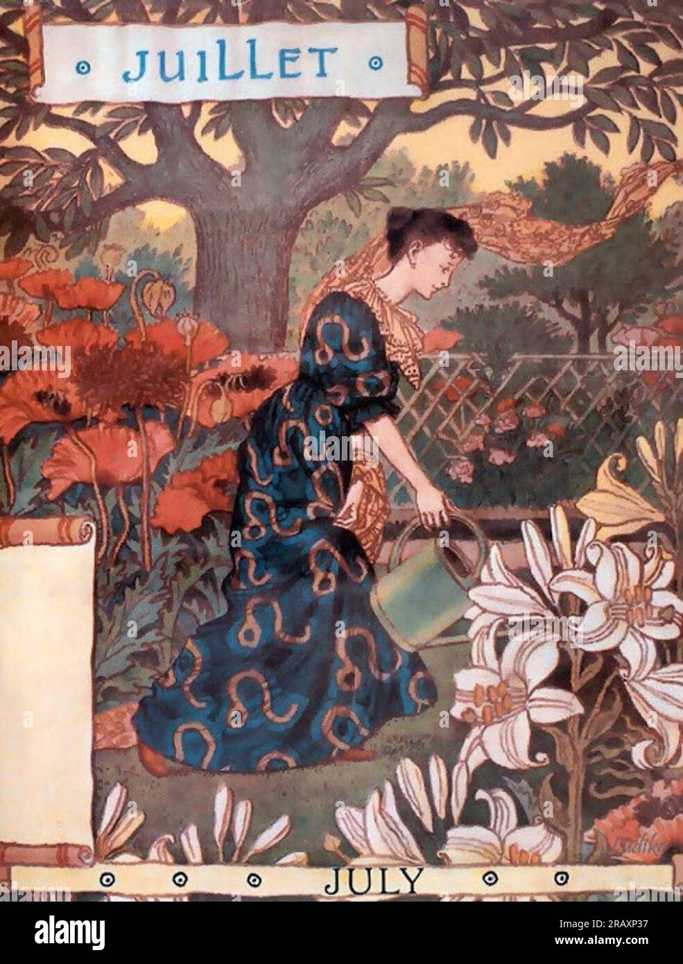 La Belle Jardiniere – luglio 1896 di Eugène Grasset Foto Stock