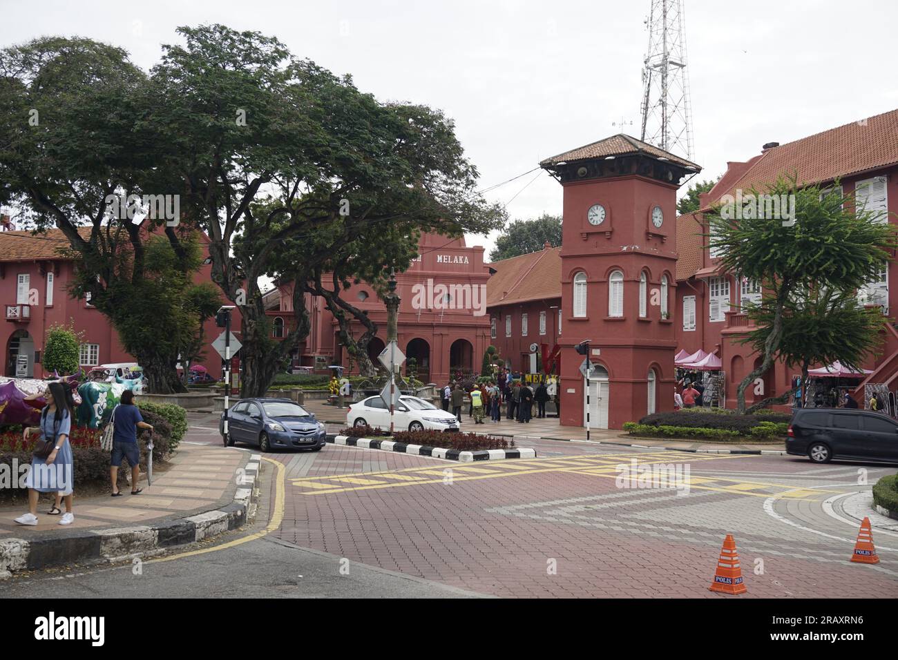 Piazza olandese (Piazza Rossa), Malacca, Malesia Foto Stock