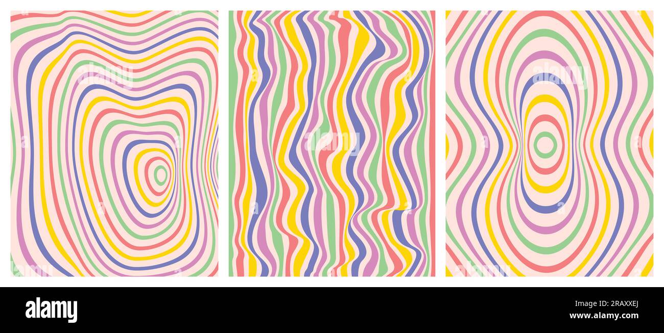 Illustrazione vettoriale di graziose colorate e moderne liquefazione ondulata motivo senza cuciture di linee fluide astratte nello stile del modello di copertina della carta da parati. Illustrazione Vettoriale