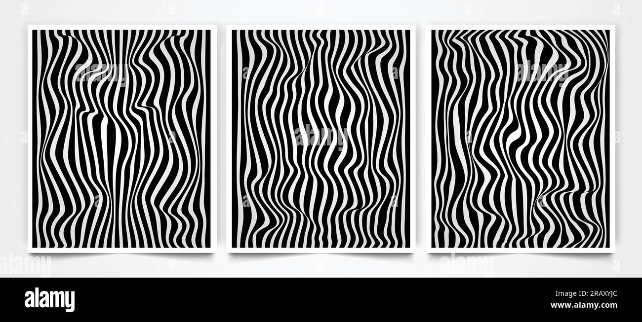 Illustrazione vettoriale della liquefazione ondulata moderna pattern senza cuciture di linee fluide astratte nello stile del modello di copertina della carta da parati. Illustrazione Vettoriale
