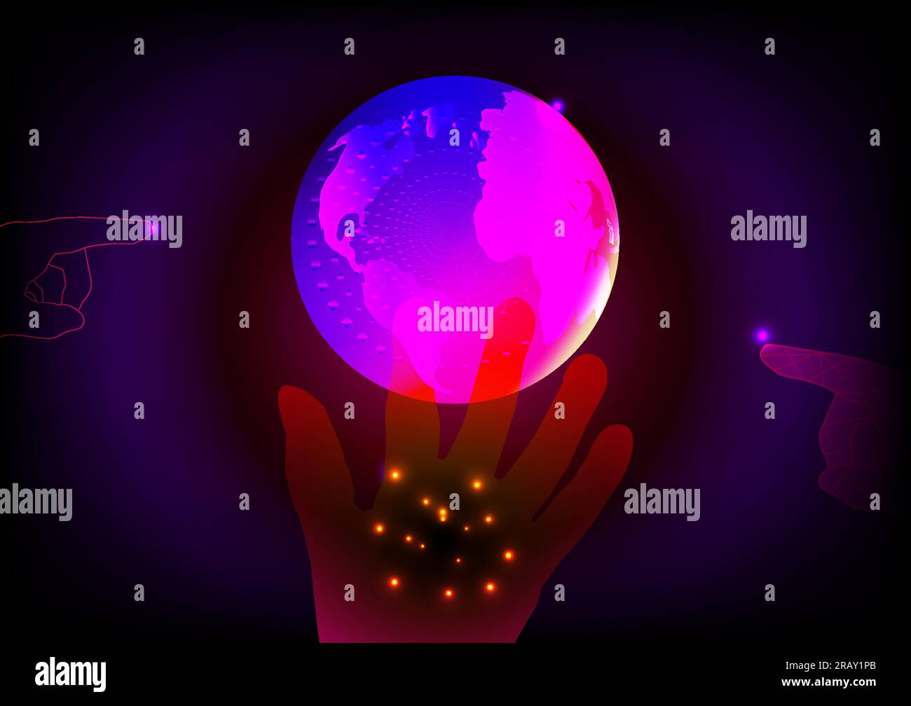 Contesto astratto crescita mondiale futuristica comunicazione networking cyberspazio telecomunicazioni tecnologia illustrazione vettoriale Illustrazione Vettoriale