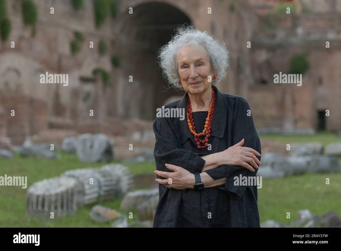 Italia, Roma, 5 luglio 2023. 2° giorno di Letterature, Festival internazionale di Roma. Nella foto: Margaret Atwood (Booker Prize) foto © Fabio Mazzarella/sintesi/Alamy Live News Foto Stock