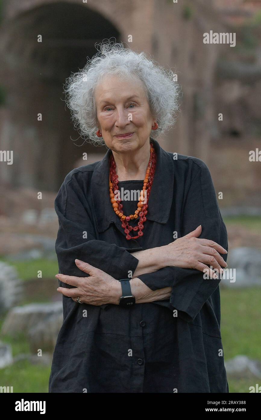 Italia, Roma, 5 luglio 2023. 2° giorno di Letterature, Festival internazionale di Roma. Nella foto: Margaret Atwood (Booker Prize) foto © Fabio Mazzarella/sintesi/Alamy Live News Foto Stock