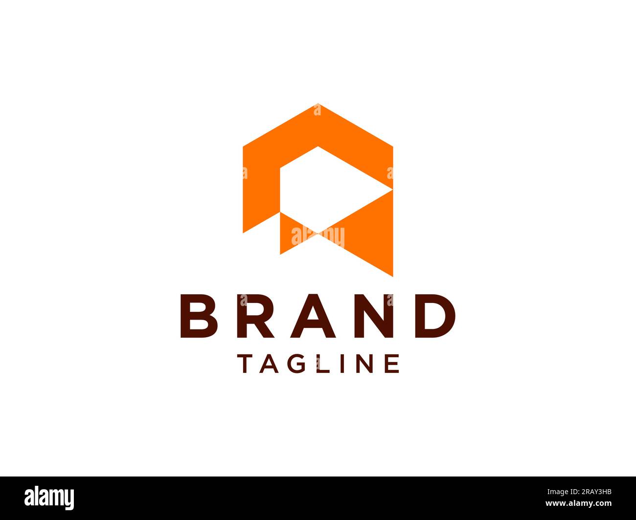 Logo abstract Initial Letter R. Forma geometrica arancione isolata su sfondo bianco. Utilizzabile per logo aziendali e di branding. Logo Flat Vector T Illustrazione Vettoriale