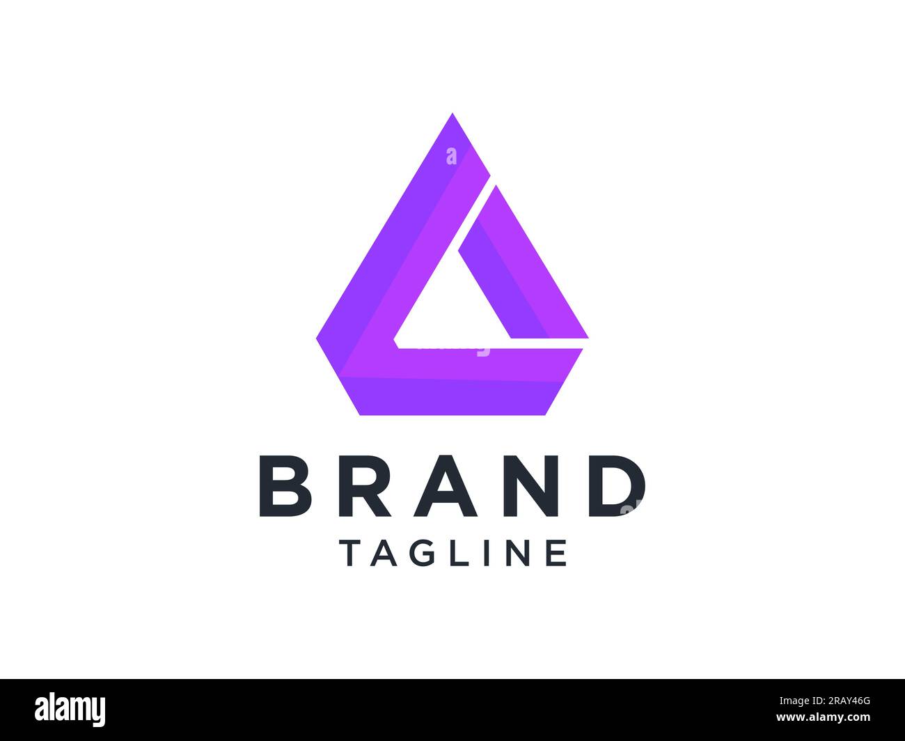 Logo astratto L iniziale. Forma arrotondata viola a liquido isolata su sfondo bianco. Utilizzabile per logo aziendali e di branding. Flat Vector lo Illustrazione Vettoriale