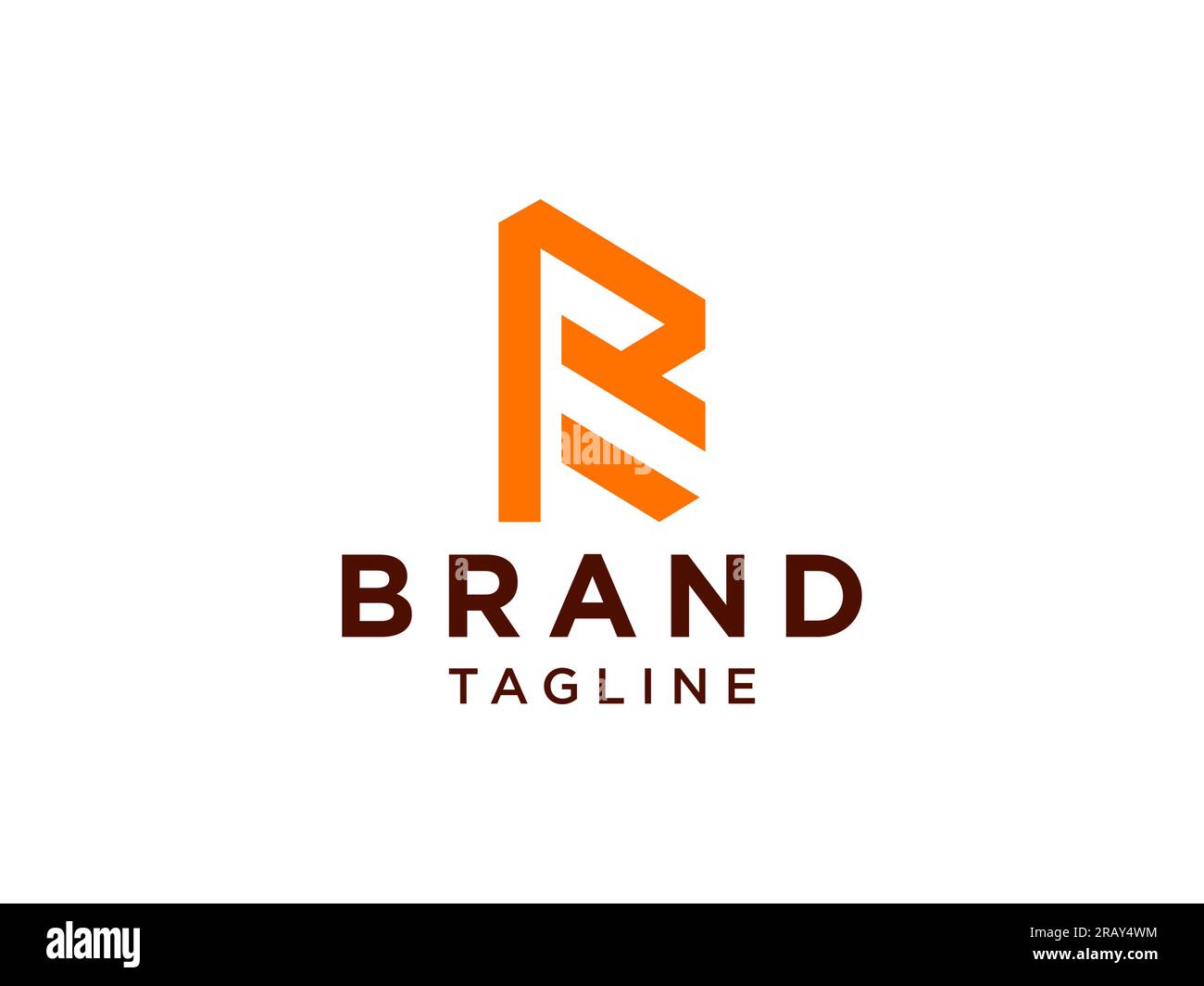 Logo abstract Initial Letter R. Forma geometrica arancione isolata su sfondo bianco. Utilizzabile per logo aziendali e di branding. Logo Flat Vector T Illustrazione Vettoriale