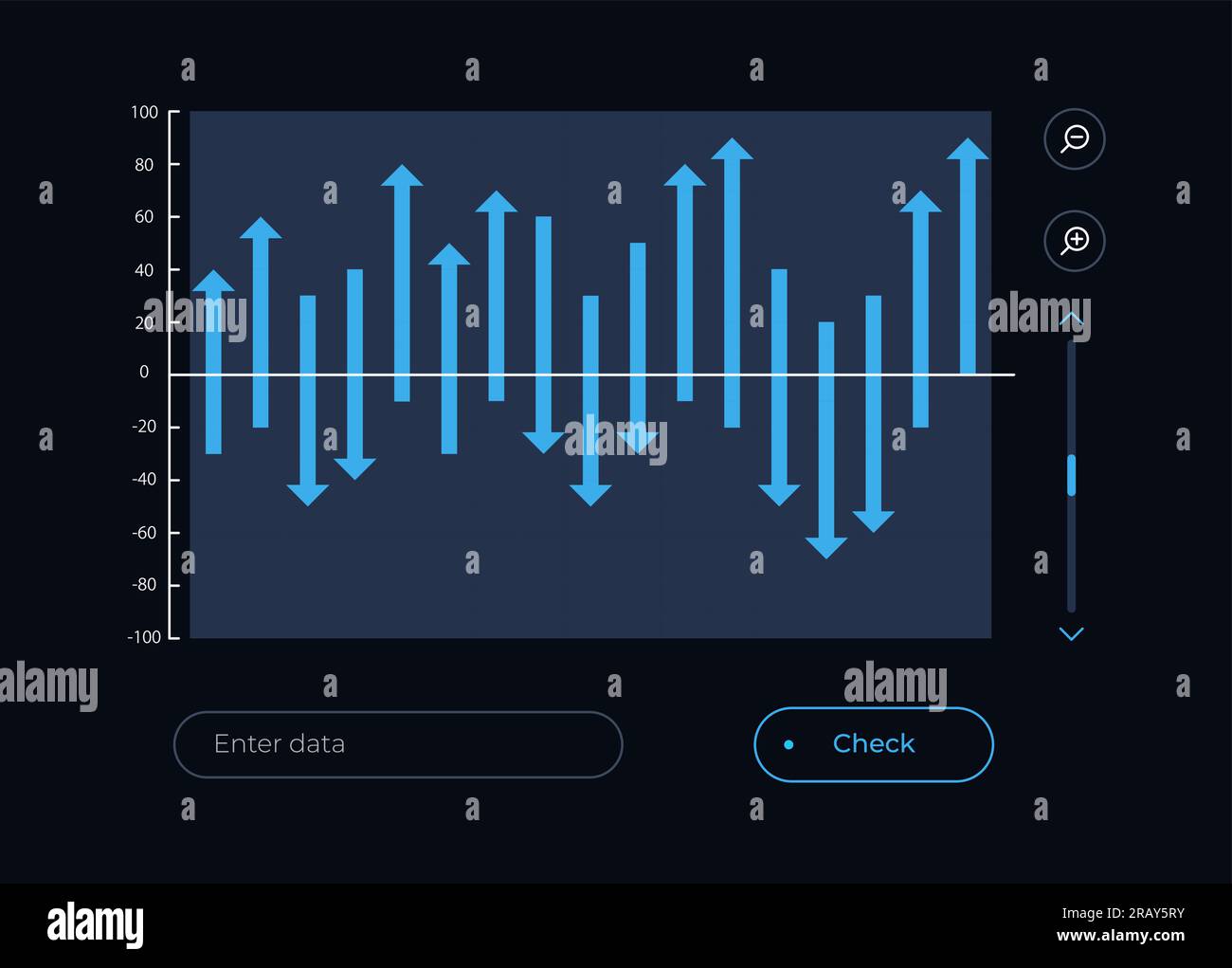 Template elemento UI grafico a cascata dinamico Illustrazione Vettoriale