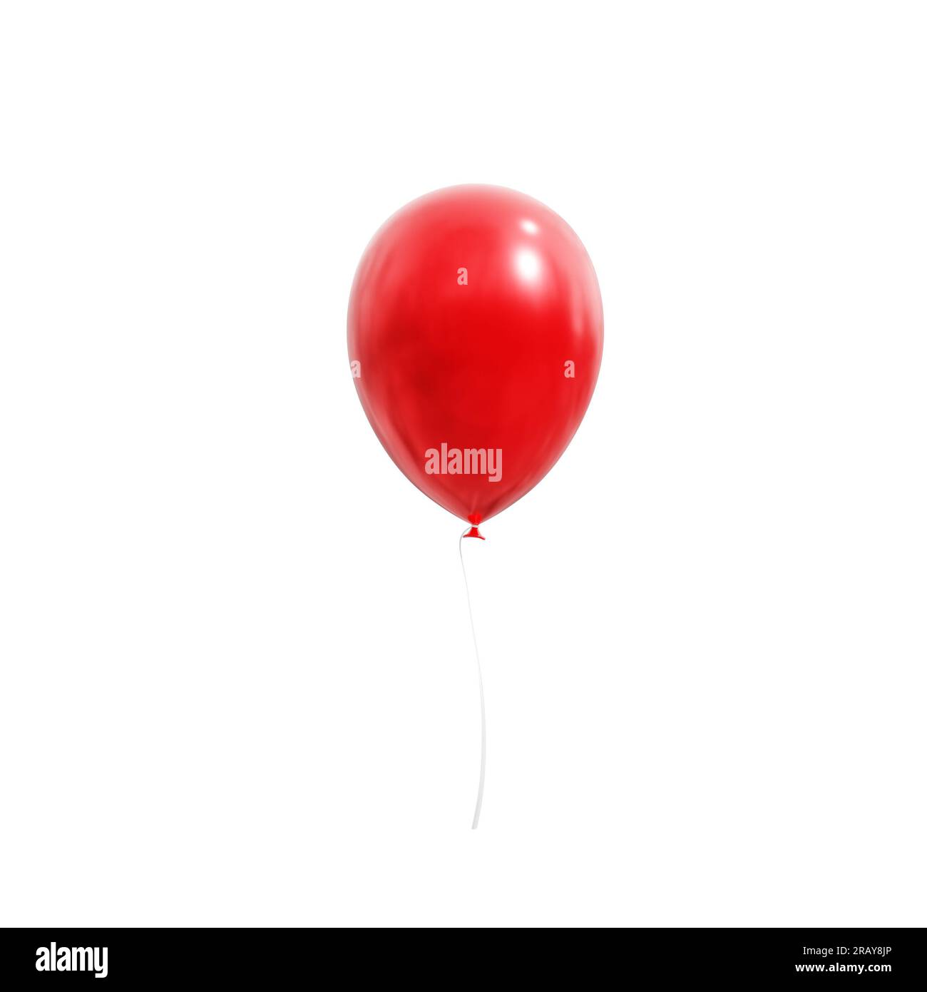 baloon rosso isolato su bianco, adatto per striscioni, carta da parati per feste pubblicitarie Foto Stock