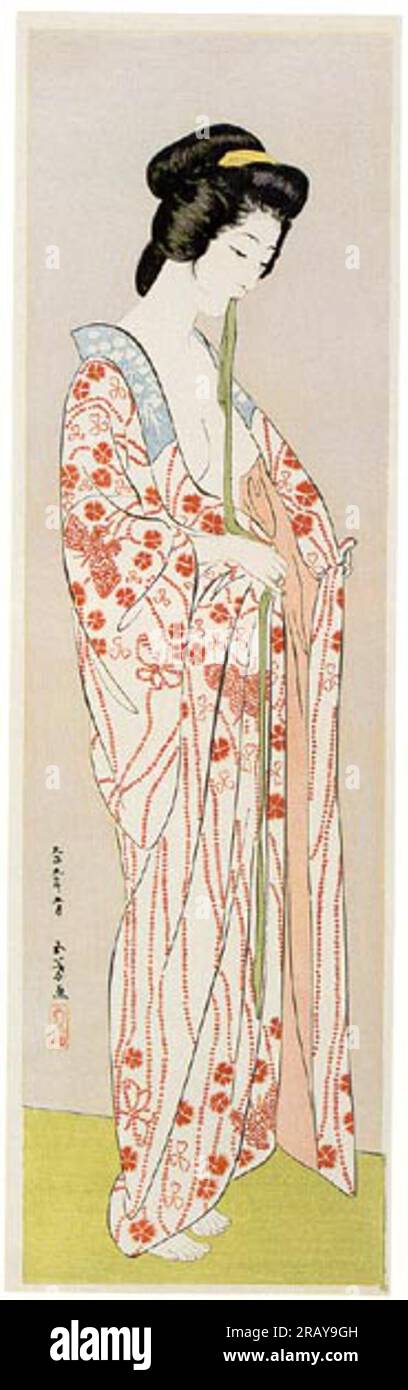 Beauty in Long Undergarment 1920 di Goyo Hashiguchi Foto Stock