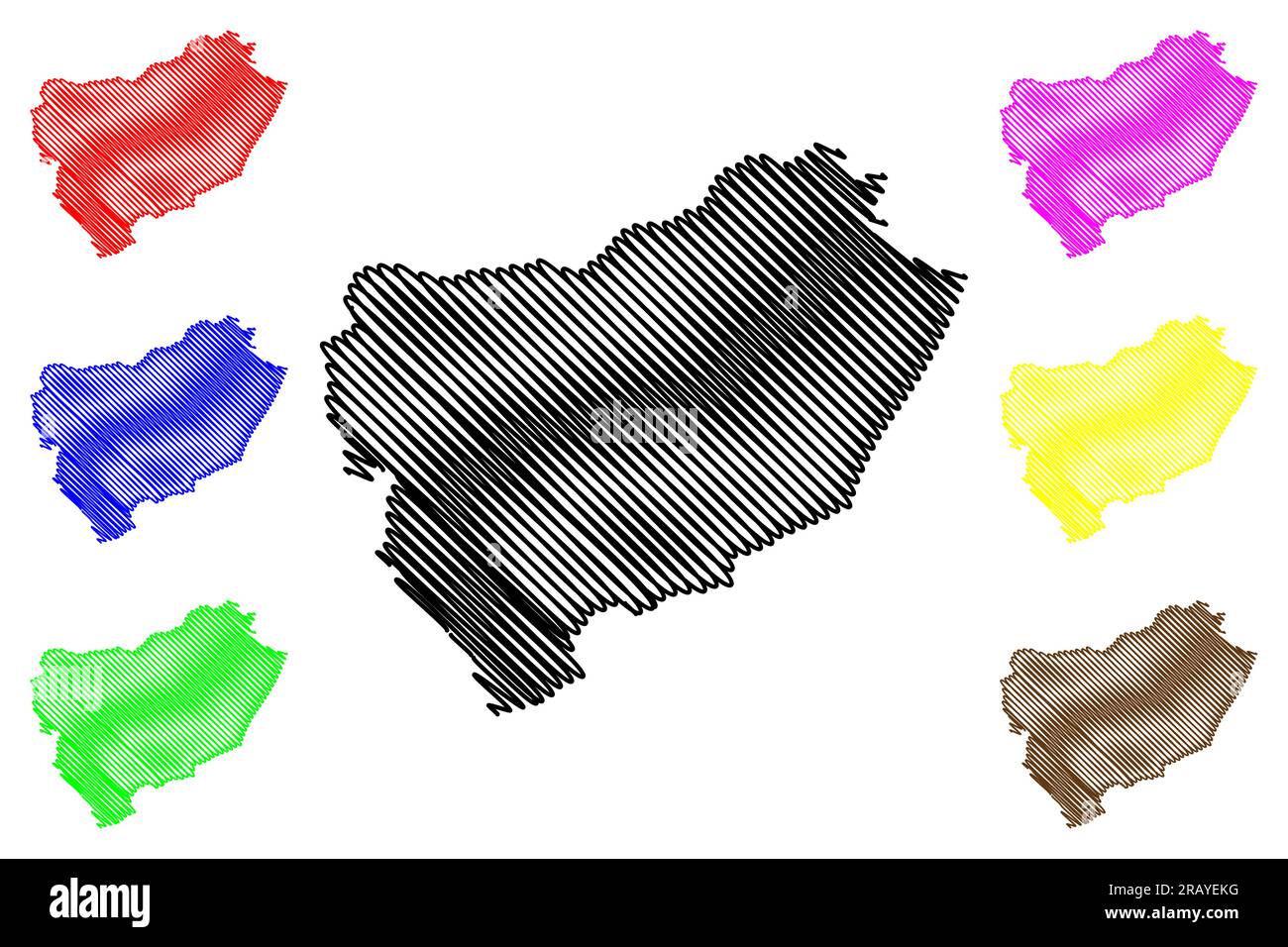 Harlow Città e distretto (Regno Unito di Gran Bretagna e Irlanda del Nord, contea cerimoniale Essex, Inghilterra) mappa vettore illustrazione, scrible sk Illustrazione Vettoriale