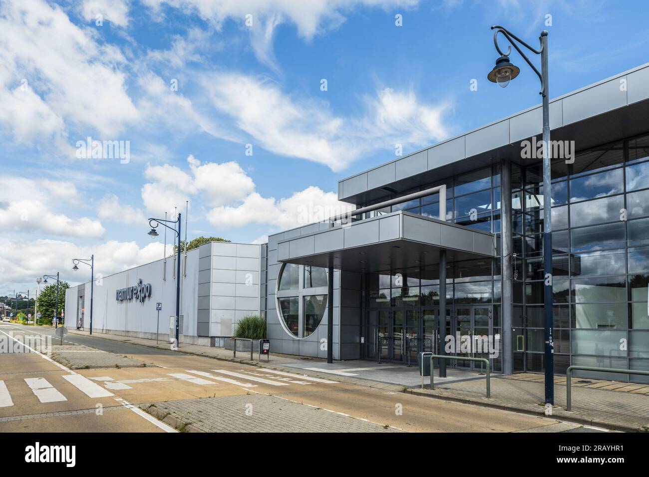 Namur, Belgio. 6 luglio 2023. La figura mostra una conferenza stampa del Bureau ¿conomique di Namur (BEP) sul lancio della ristrutturazione energetica di Namur Expo, a Namur, giovedì 06 luglio 2023. Lo scorso anno, il BEP ha presentato un progetto per la ristrutturazione energetica di Namur Expo nell'ambito del programma FESR 2021-2027. BELGA PHOTO MAXIME ASSELBERGHS Credit: Belga News Agency/Alamy Live News Foto Stock