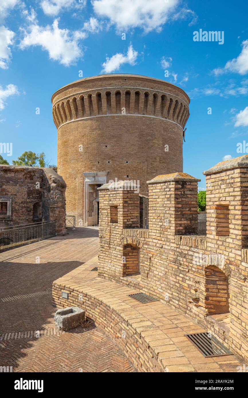 Castello di Giulio II, Borgo di Ostia Antica, Roma, Lazio, Italia, Foto Stock
