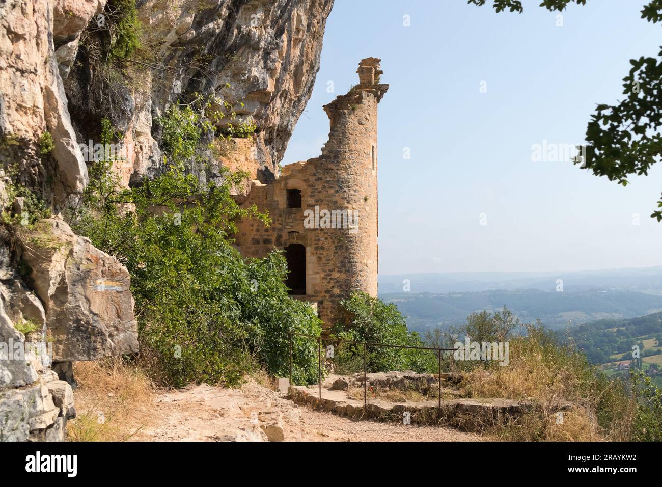 Chateau des Anglais vicino ad Autoire, dipartimento Lot della Francia sud-occidentale Foto Stock