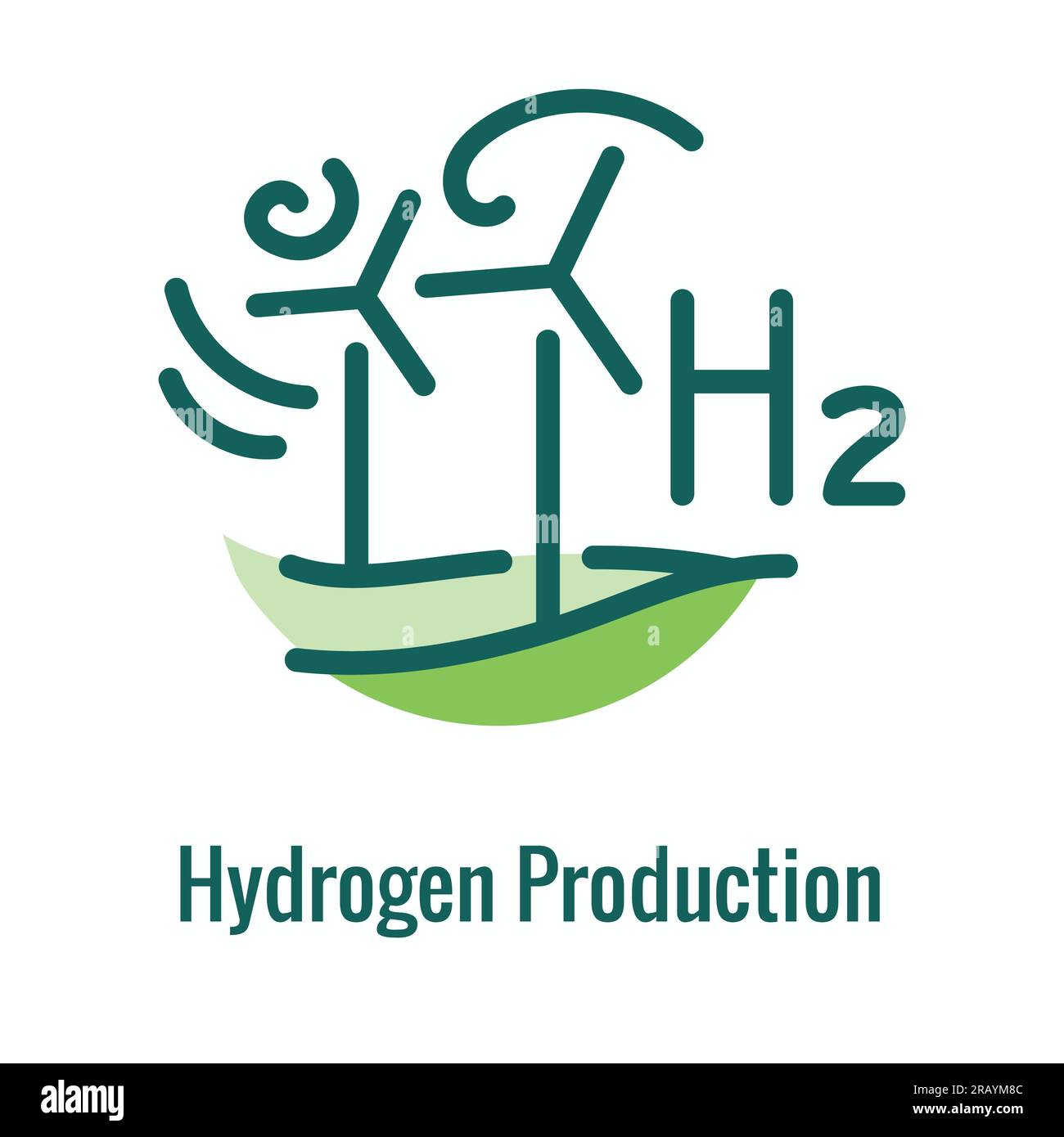 Pulire la produzione di idrogeno con il set di icone Green Energy Illustrazione Vettoriale