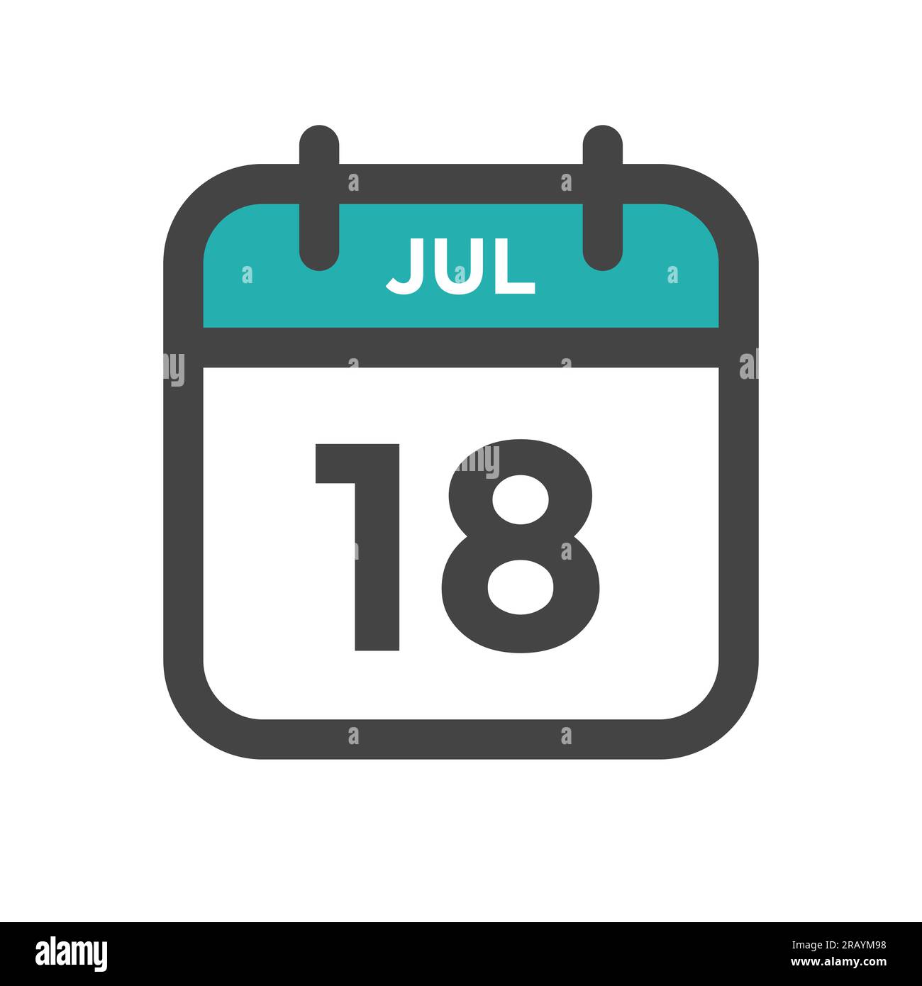 18 luglio giorno calendario o Data calendario per scadenza e appuntamento Illustrazione Vettoriale