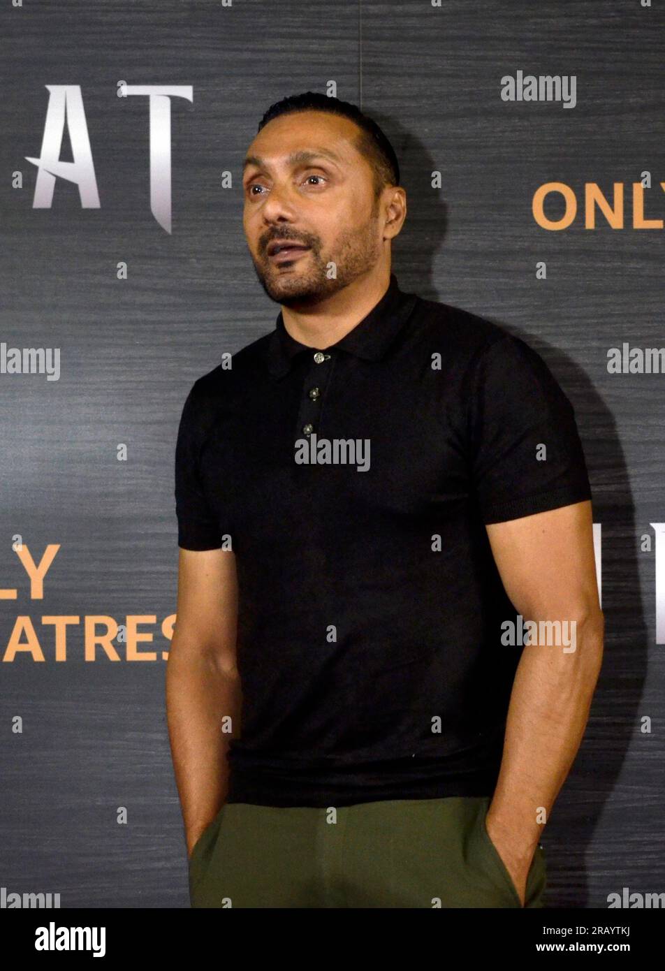 L'attore indiano Rahul Bose posa per una foto durante una conferenza stampa del suo film misterioso in lingua hindi ''Neeyat'' a Mumbai, India, il 5 luglio 2023. (Foto di Indranil Aditya/NurPhoto) credito: NurPhoto SRL/Alamy Live News Foto Stock