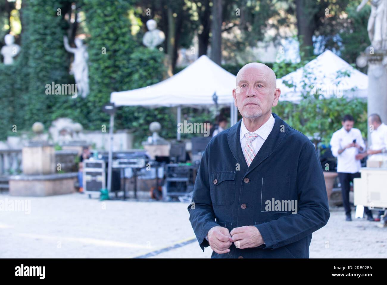 Roma, Italia. 5 luglio 2023. John Malkovich partecipa alla 63a cerimonia di premiazione del Golden Globe presso l'Accademia tedesca di Roma (foto di Matteo Nardone/Pacific Press) Credit: Pacific Press Media Production Corp./Alamy Live News Foto Stock