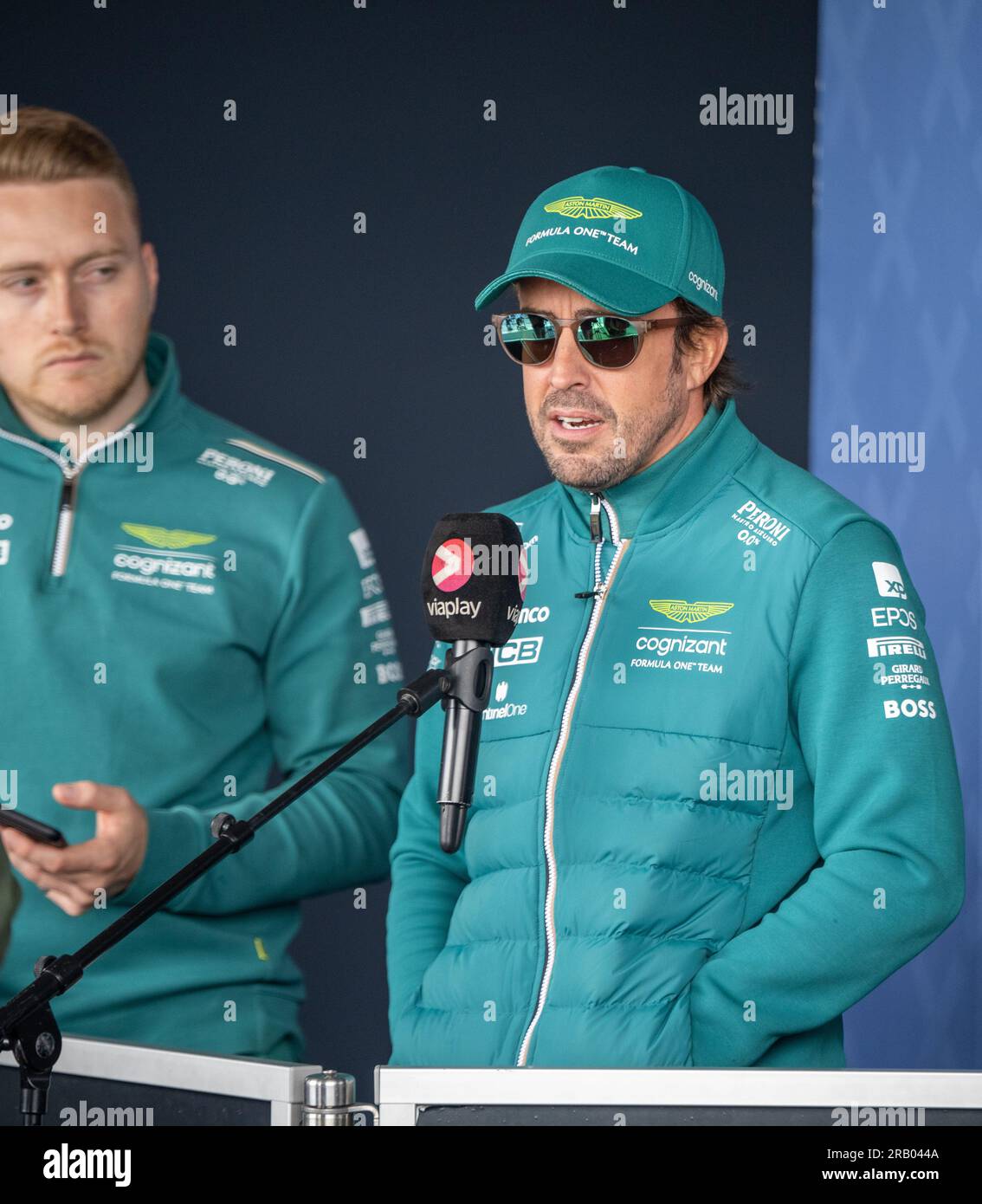 Silverstone, Regno Unito - venerdì 7 luglio 2023 - FORMULA 1 ARAMCO GRAN PREMIO DI GRAN BRETAGNA 2023 - Fernando Alonso (Spagna) - Aston Martin Aramco Cognizant F1 Team Foto Stock