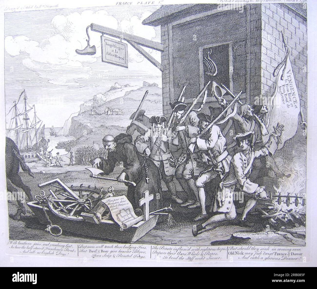 The Invasion, France 1756 di William Hogarth Foto Stock