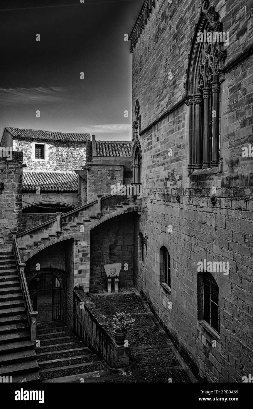 All'interno dell'Abbazia reale di Santa Maria de Poblet, Conca de Barbera, Tarragona, Catalogna, Spagna Foto Stock