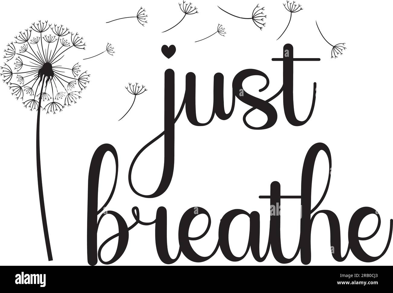 Just Breathe Design Vector Art Illustrazione Vettoriale