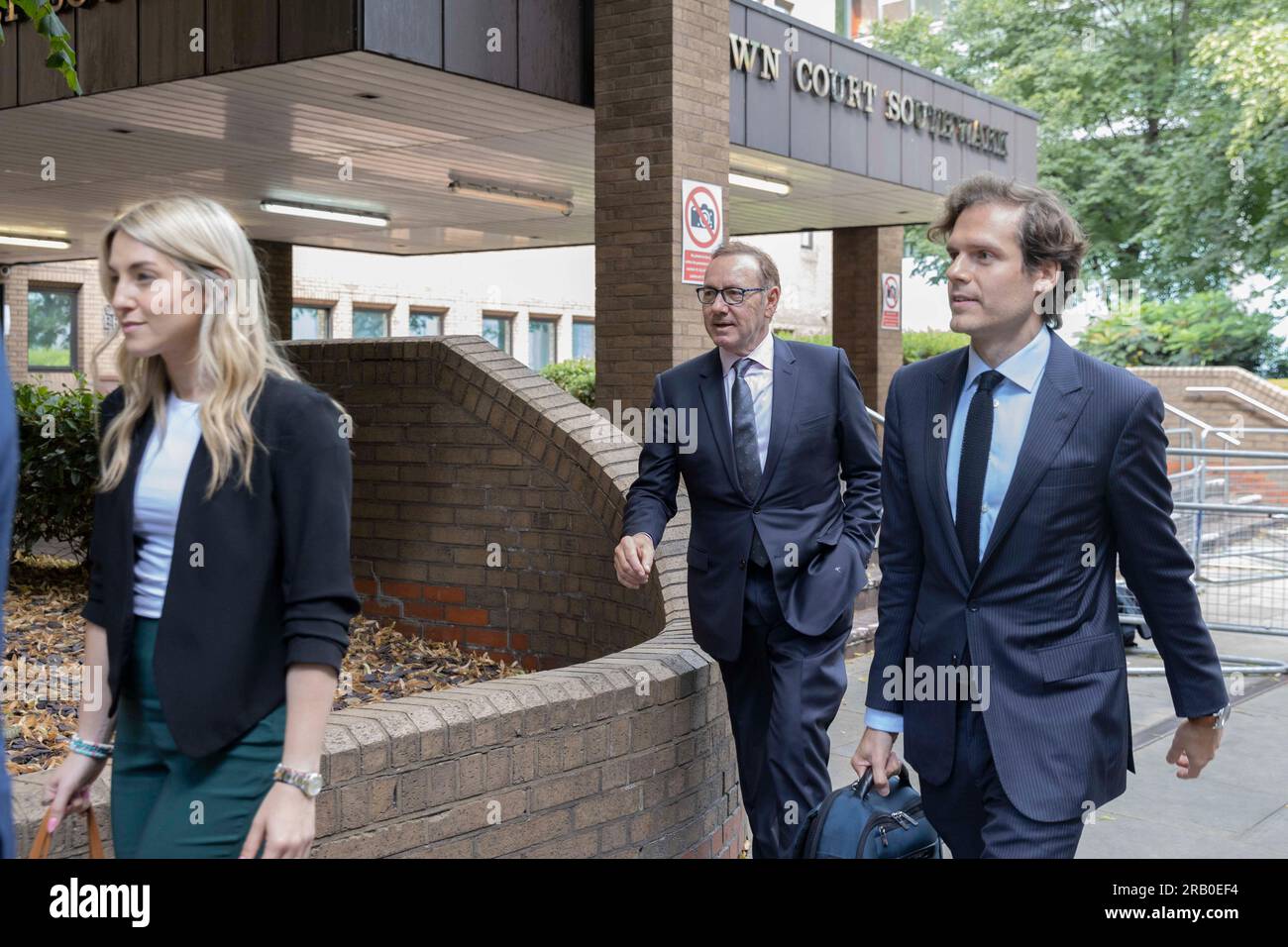 Regno Unito, 5 luglio 2023. L'attore Kevin Spacey lascia Southwark Crown Court a Londra. Foto Stock