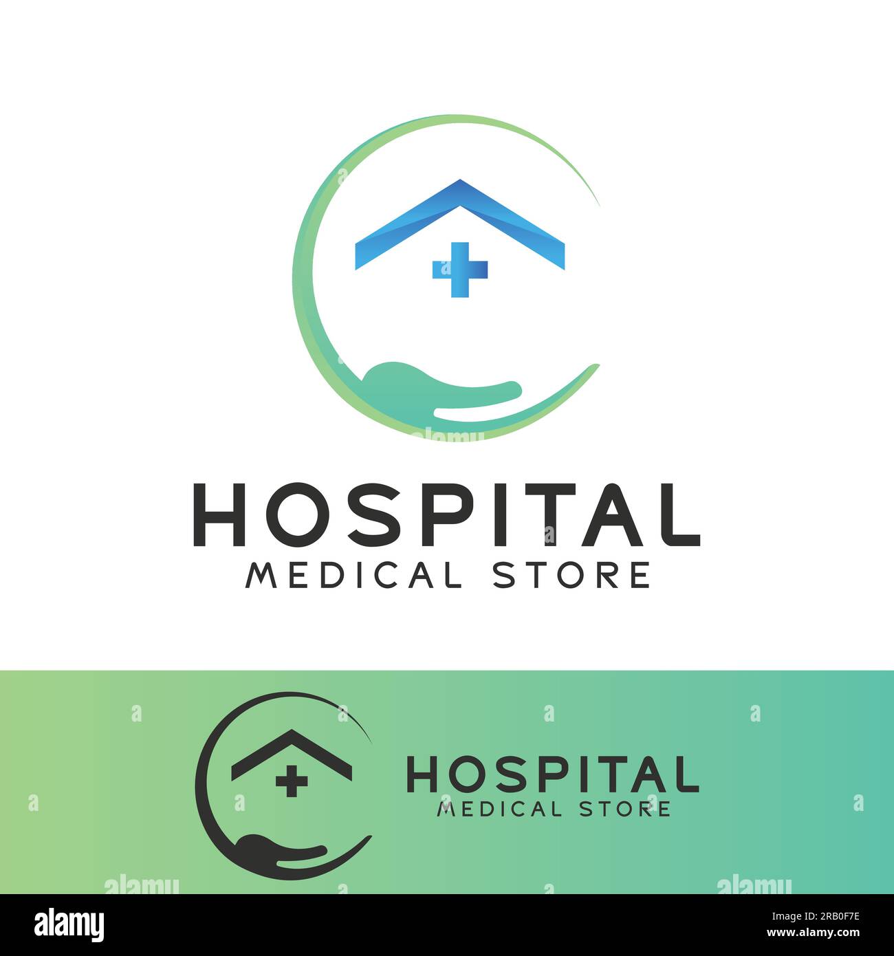 Health Care Hospital Clinic Logo Design logotipo clinica omeopatica Illustrazione Vettoriale