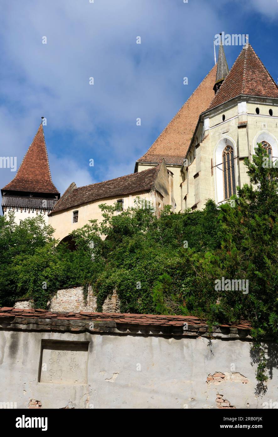 Biertan è uno dei più importanti villaggi sassoni con chiese fortificate in Transilvania, patrimonio dell'umanità dell'UNESCO Foto Stock