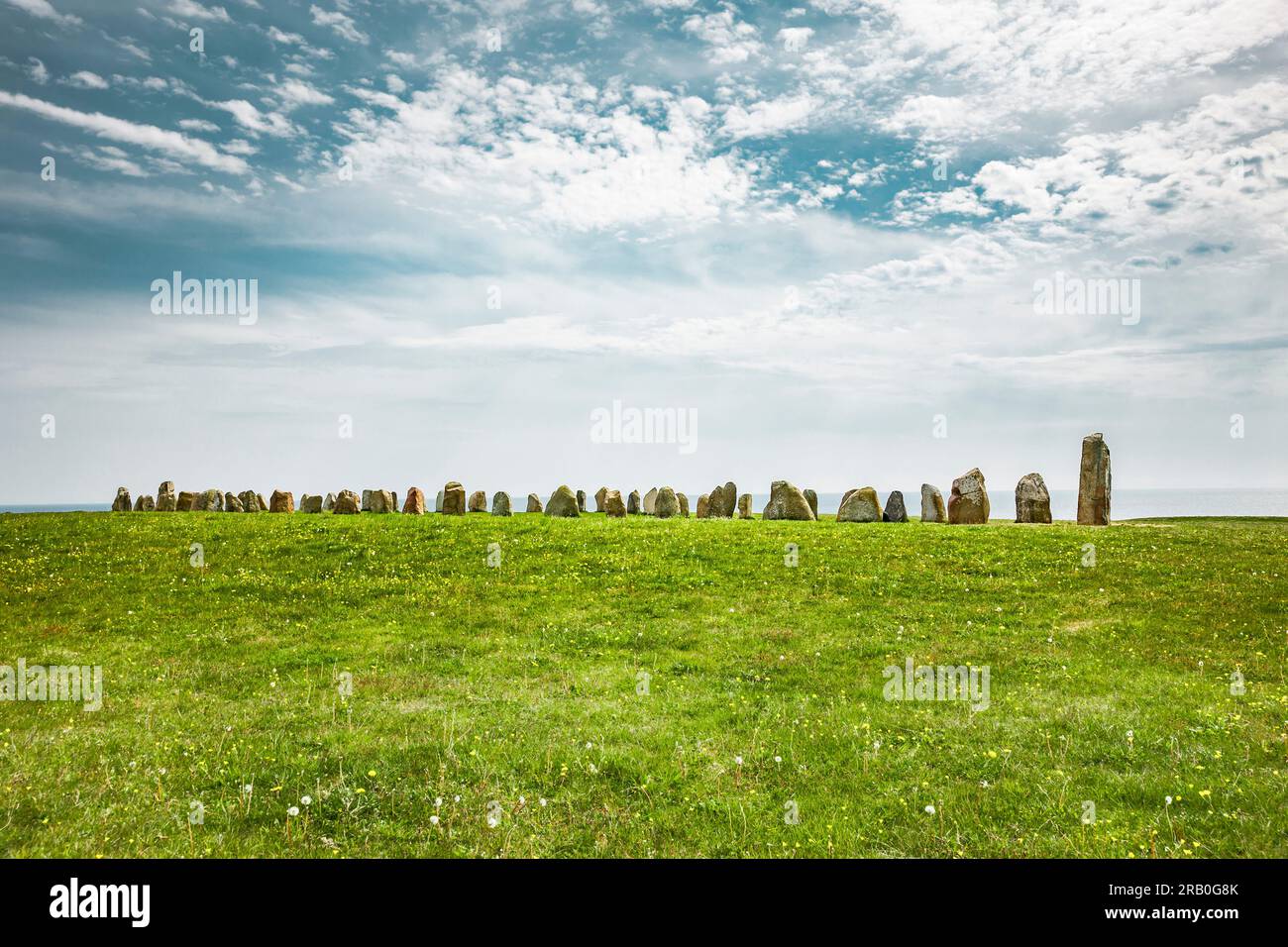 Ales Stenar, cerchio di pietre in Svezia Foto Stock