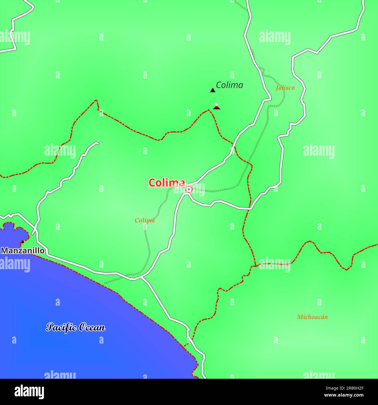 Colima Centro Mapa Mapa de la ciudad de mexico immagini e fotografie stock ad alta ...