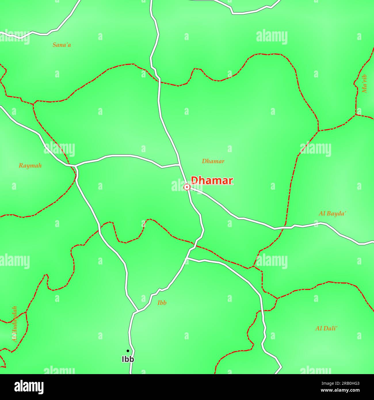 Mappa della città di Dhamar in Yemen Foto Stock