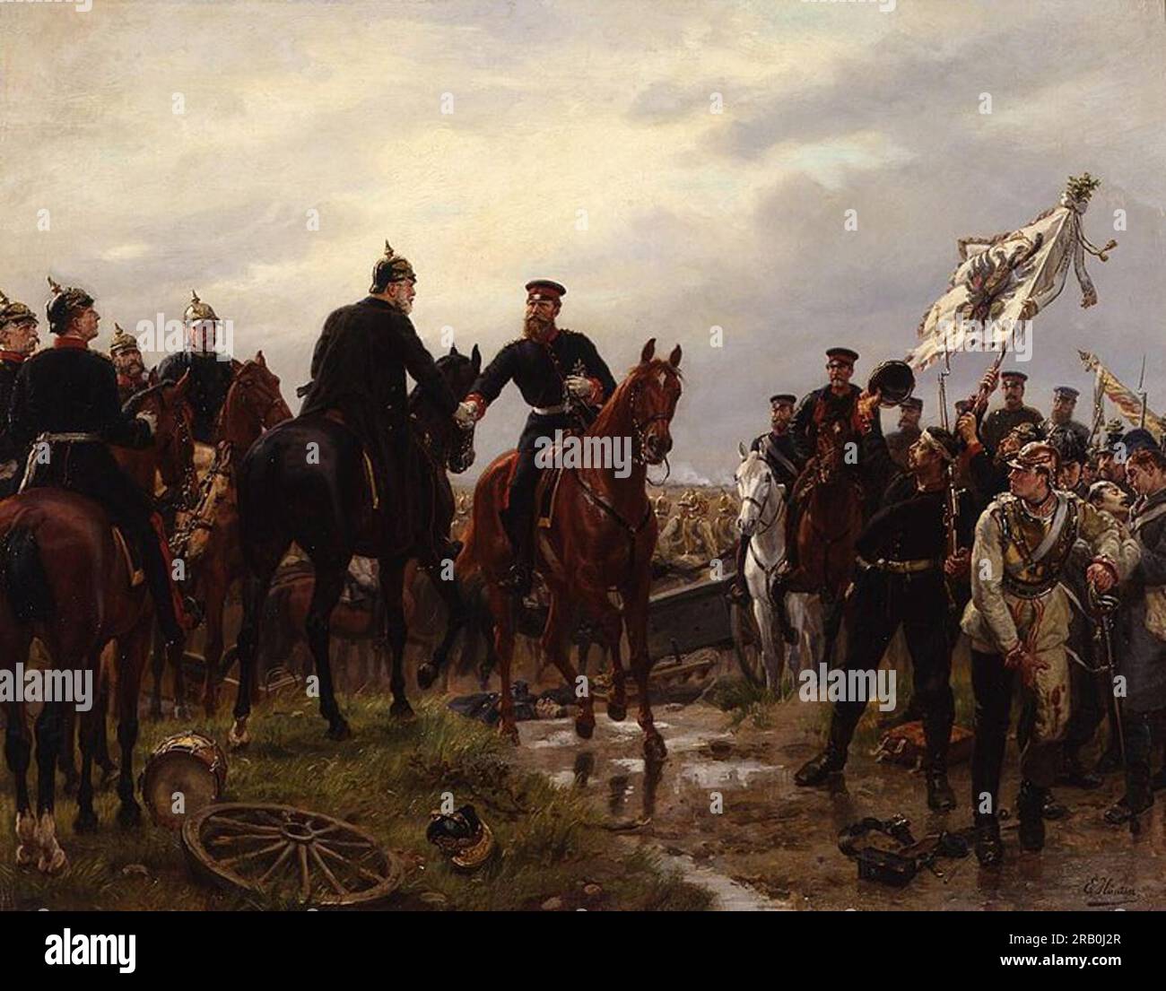 Die Schlacht BEI Königgrätz 1885 di Emil Hünten Foto Stock