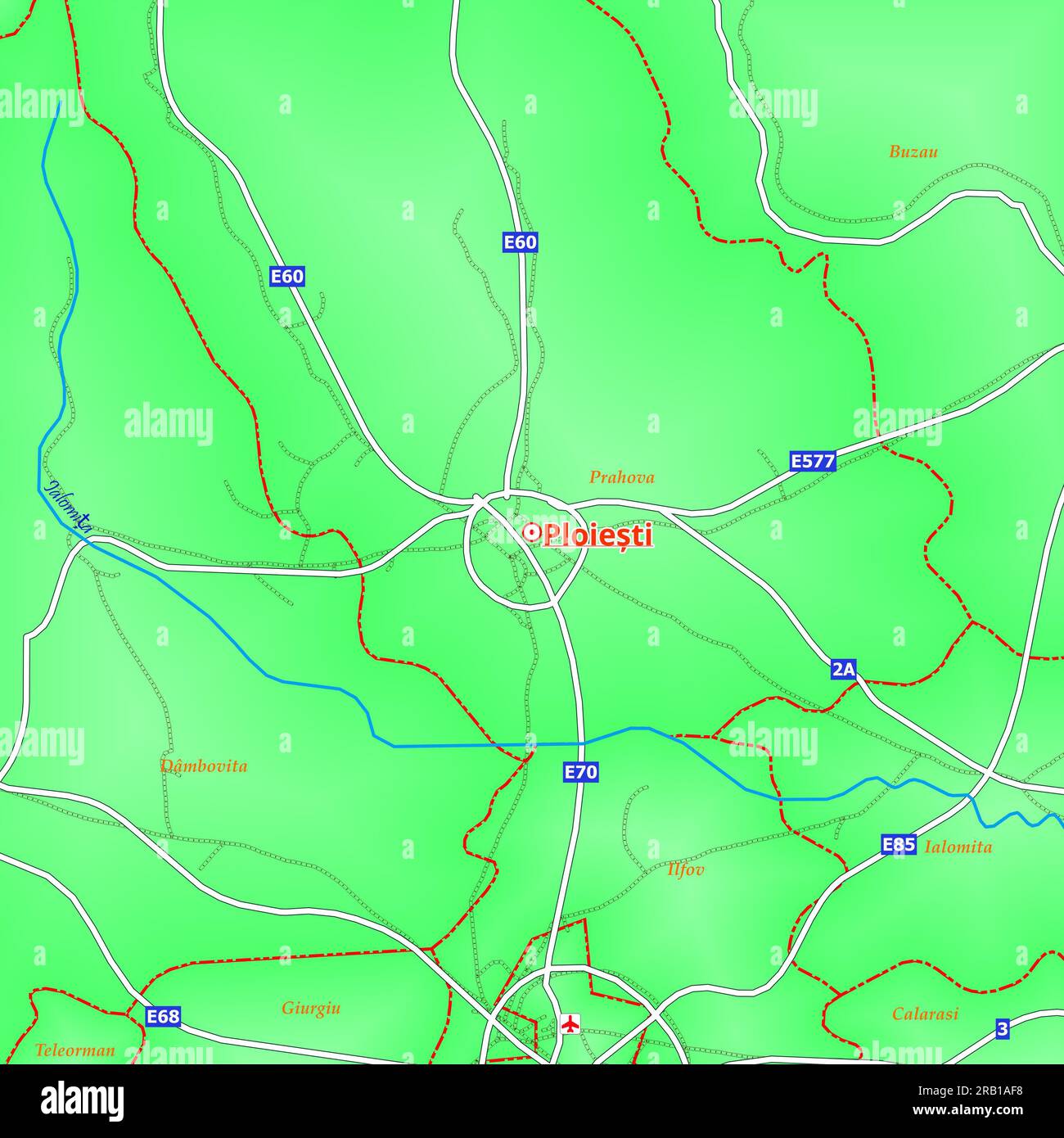 Mappa della città di Ploiești in Romania Foto Stock