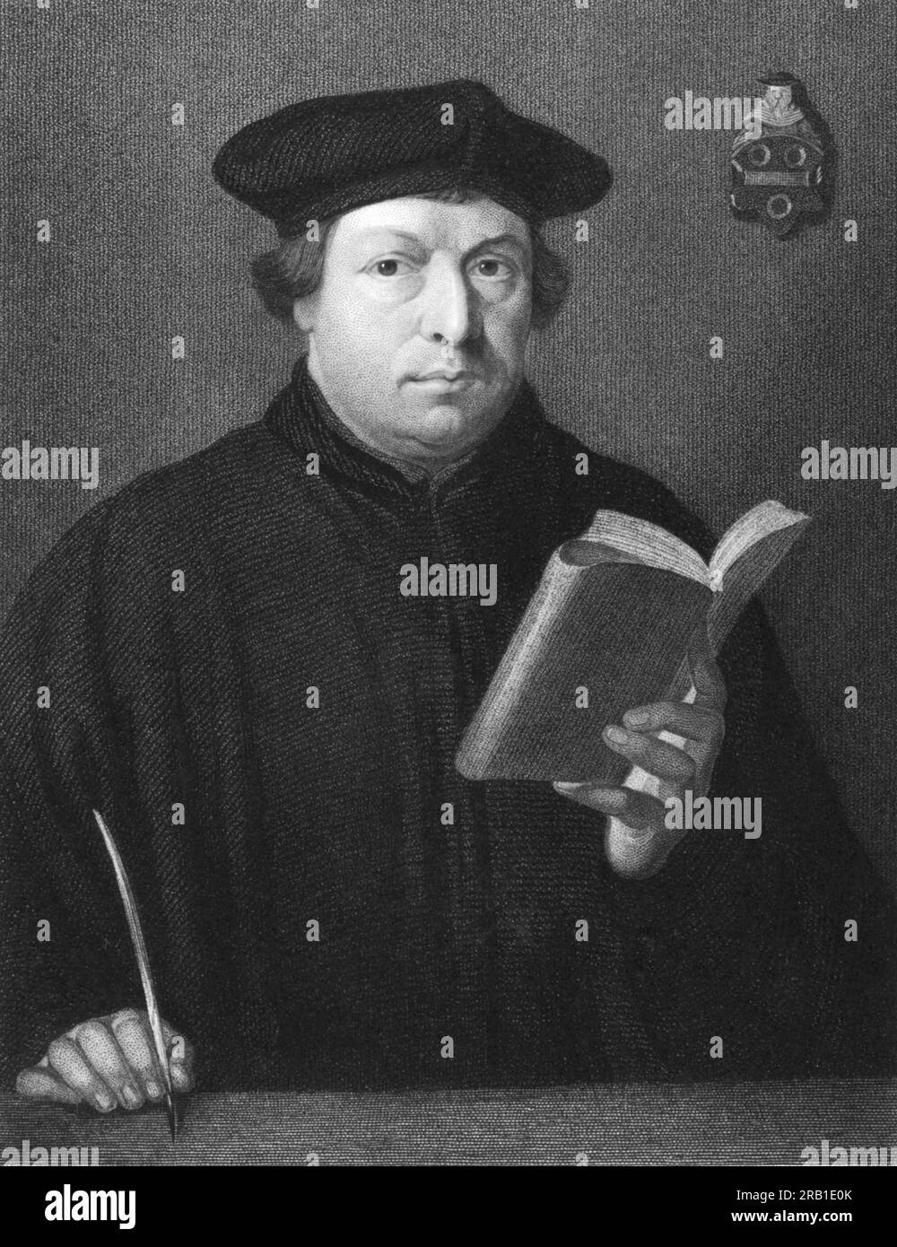 Germania: c. 1530 Un ritratto del sacerdote cattolico, teologo e leader protestante della riforma protestante Martin Lutero dopo il dipinto di Holbien. Foto Stock